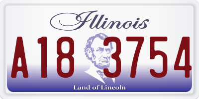 IL license plate A183754