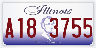 IL license plate A183755