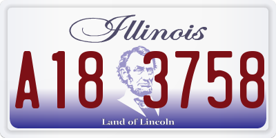 IL license plate A183758