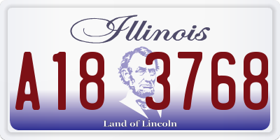 IL license plate A183768