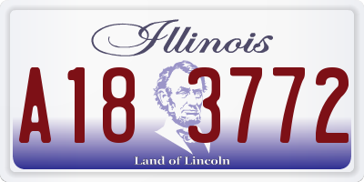 IL license plate A183772