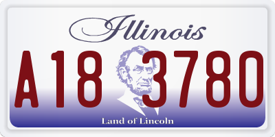 IL license plate A183780
