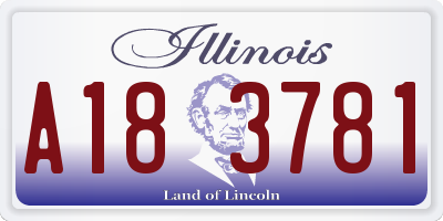 IL license plate A183781