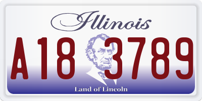 IL license plate A183789