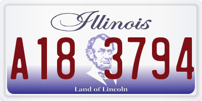 IL license plate A183794