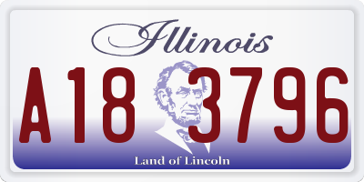 IL license plate A183796
