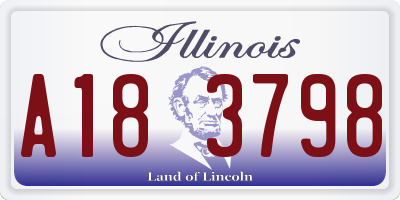 IL license plate A183798