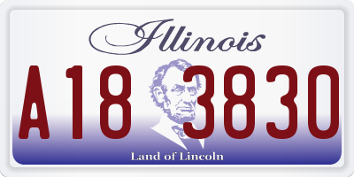 IL license plate A183830