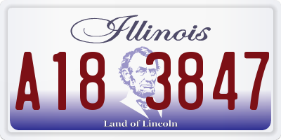 IL license plate A183847