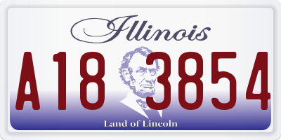 IL license plate A183854