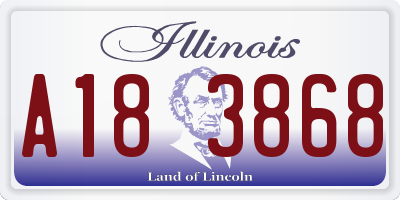 IL license plate A183868