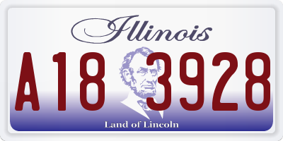 IL license plate A183928
