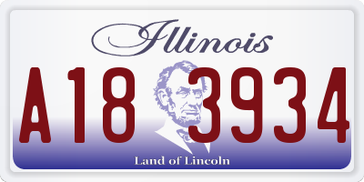 IL license plate A183934