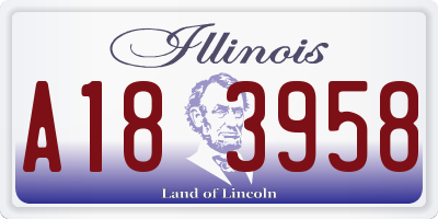 IL license plate A183958