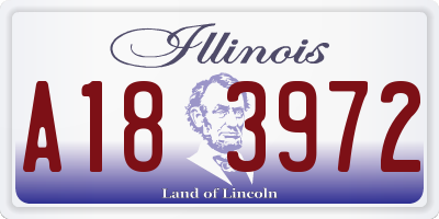 IL license plate A183972