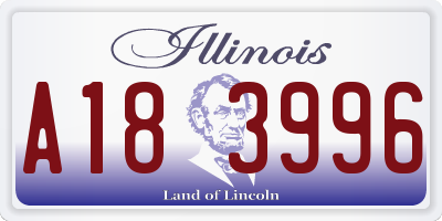 IL license plate A183996