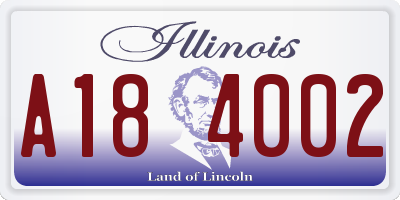 IL license plate A184002