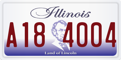IL license plate A184004