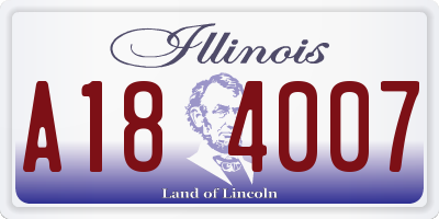 IL license plate A184007