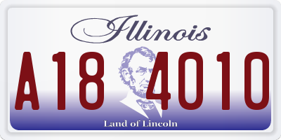 IL license plate A184010