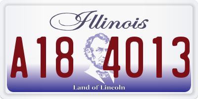 IL license plate A184013