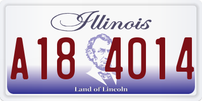 IL license plate A184014
