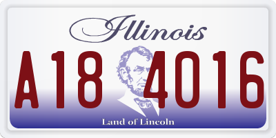 IL license plate A184016