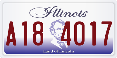 IL license plate A184017