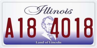 IL license plate A184018