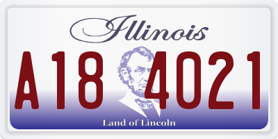 IL license plate A184021