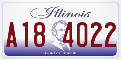 IL license plate A184022