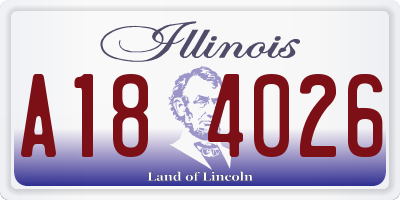IL license plate A184026