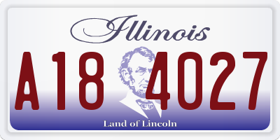 IL license plate A184027