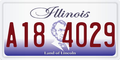 IL license plate A184029