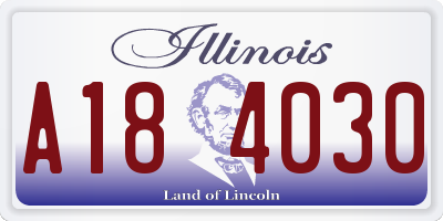 IL license plate A184030