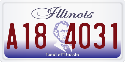 IL license plate A184031