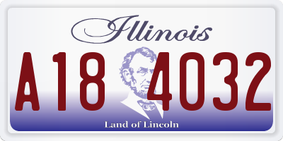 IL license plate A184032