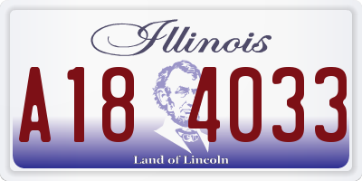 IL license plate A184033