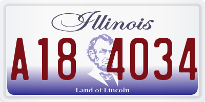 IL license plate A184034