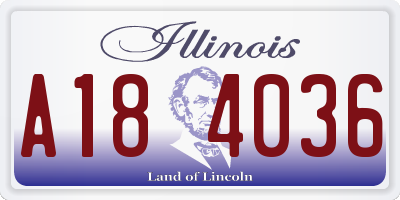 IL license plate A184036