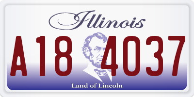 IL license plate A184037
