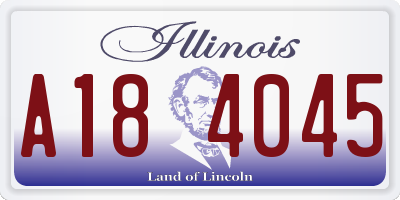 IL license plate A184045