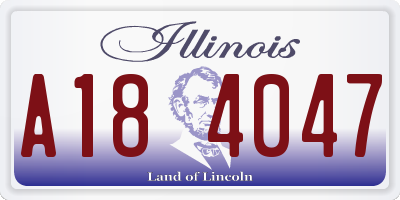 IL license plate A184047