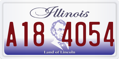 IL license plate A184054