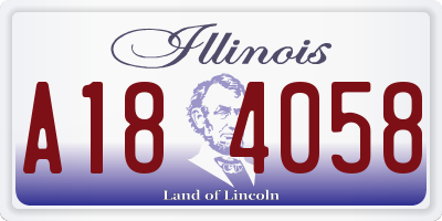 IL license plate A184058