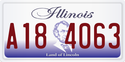 IL license plate A184063