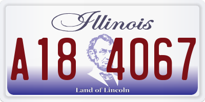 IL license plate A184067