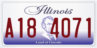 IL license plate A184071
