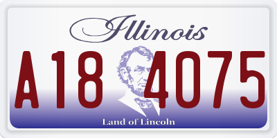 IL license plate A184075