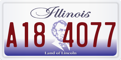 IL license plate A184077